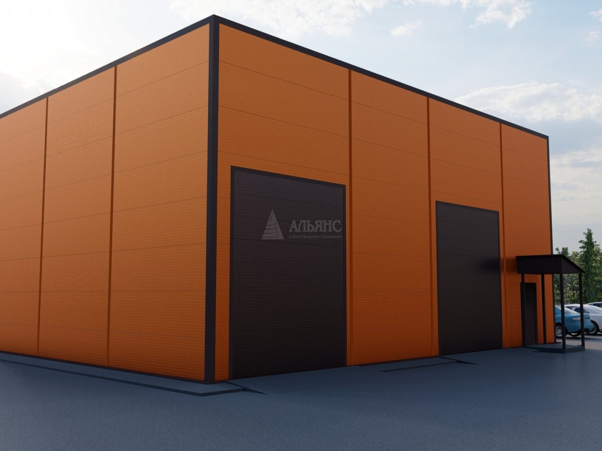 3D визуализация Склад-ангар из сэндвич-панелей - фото 1