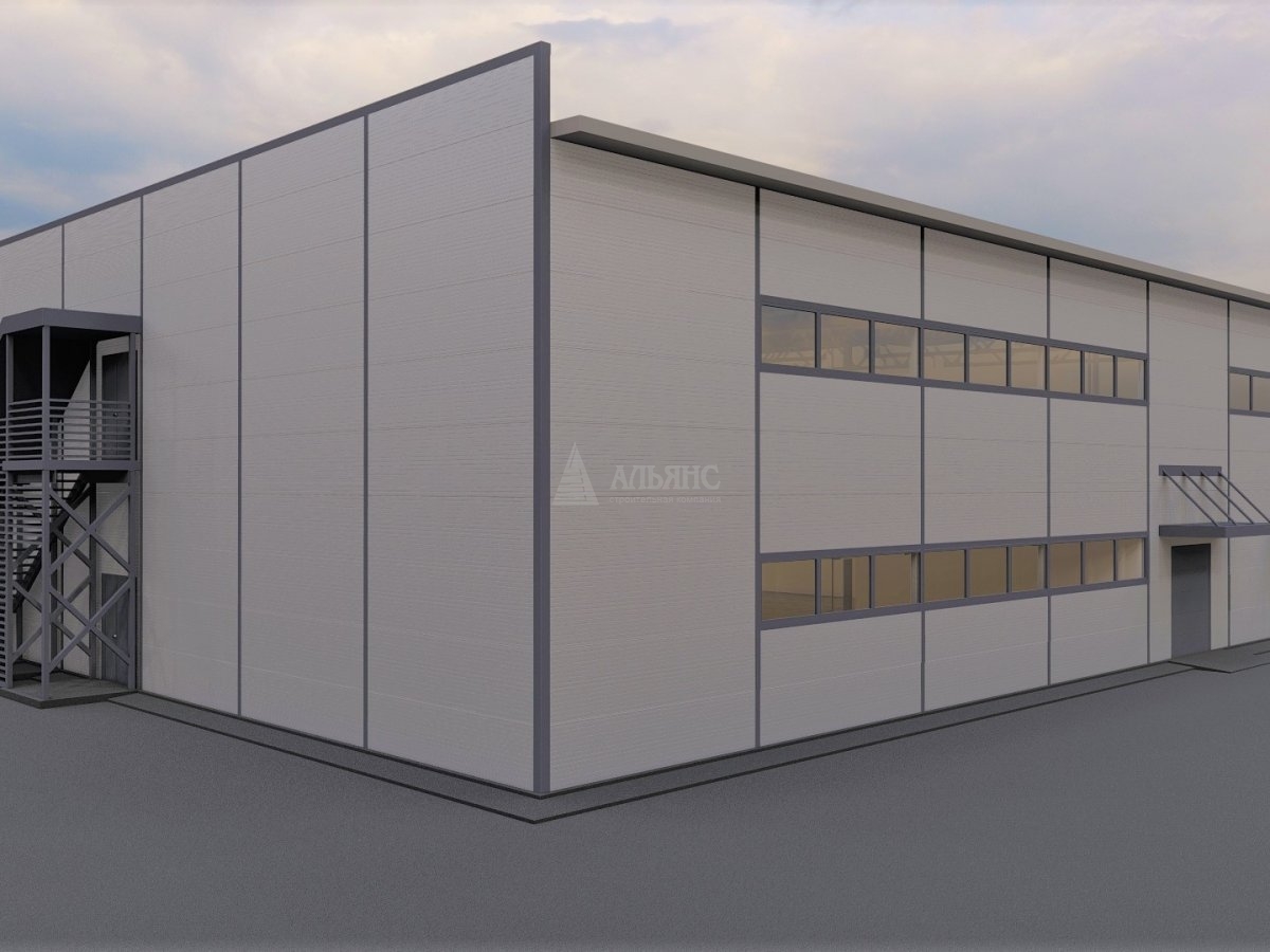 3D визуализация Торговый центр из сэндвич-панелей - фото 4