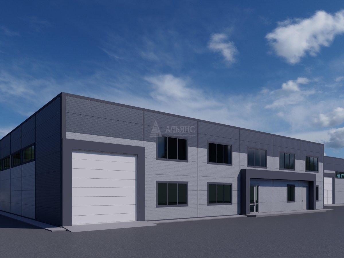 3D визуализация Производственный цех из сэндвич панелей - фото 2